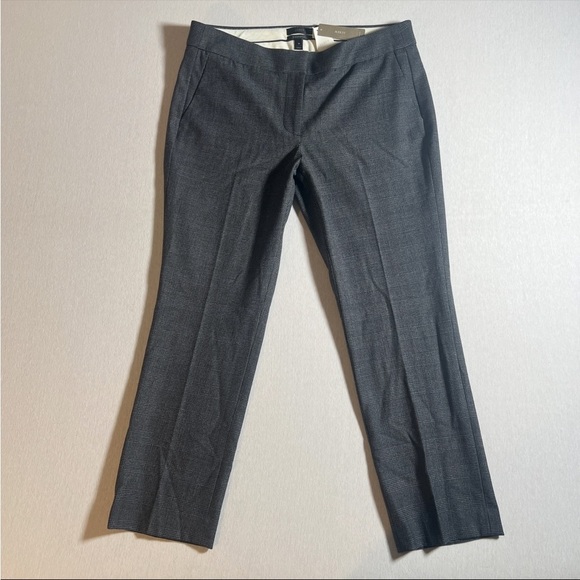 NWT J Crew Campbell Wool Blend Lined Grey Plaid Cropped Office Pants Size 10 - Picture 1 of 11